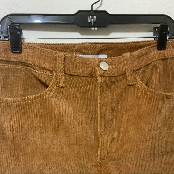 New SPRWMN Corduroy 5 Pocket Micro Flare Mid Rise Pantscamel Brown